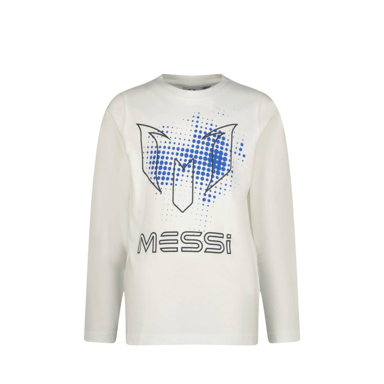 Messi longsleeve Logo met printopdruk wit