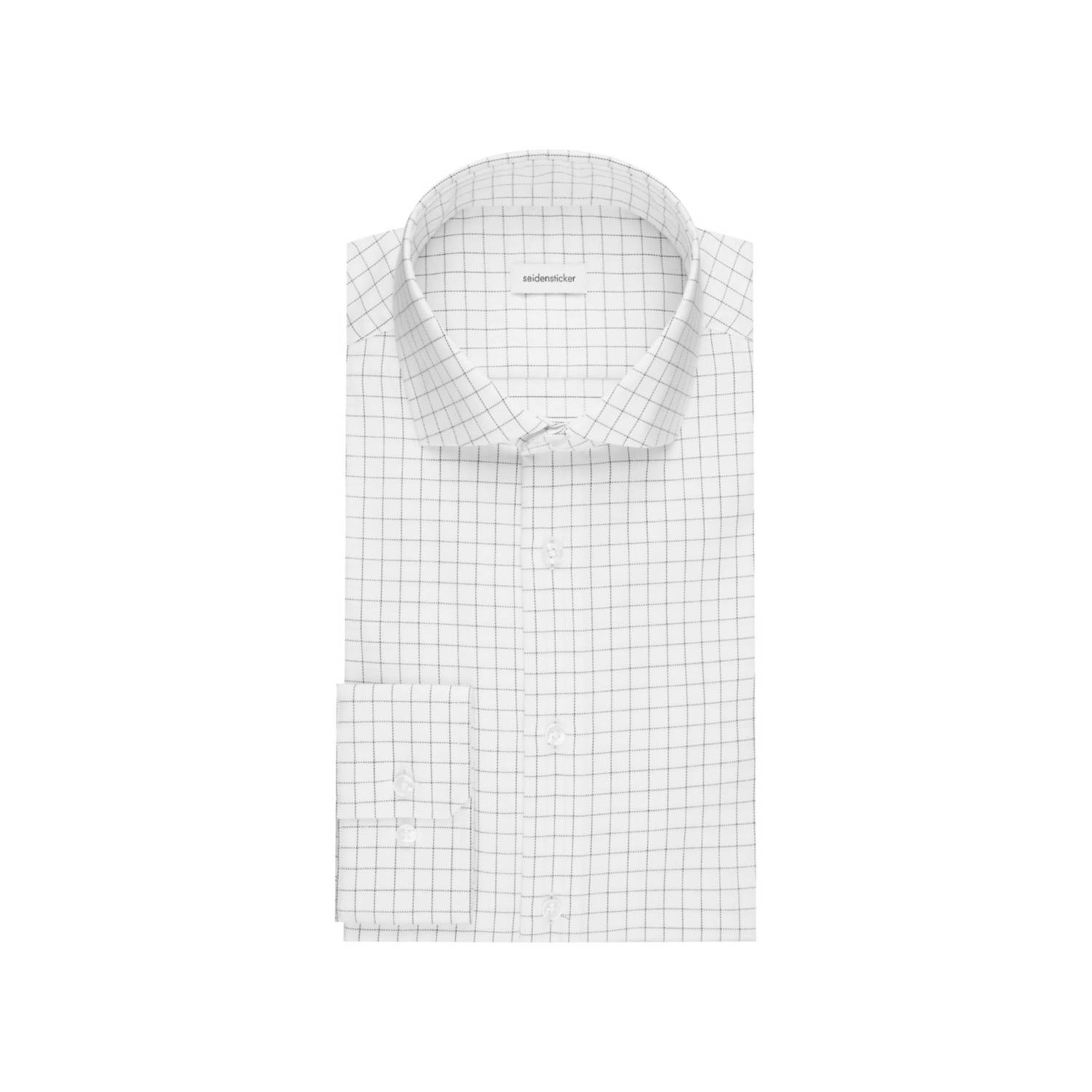 Seidensticker geruit slim fit strijkvrij overhemd wit