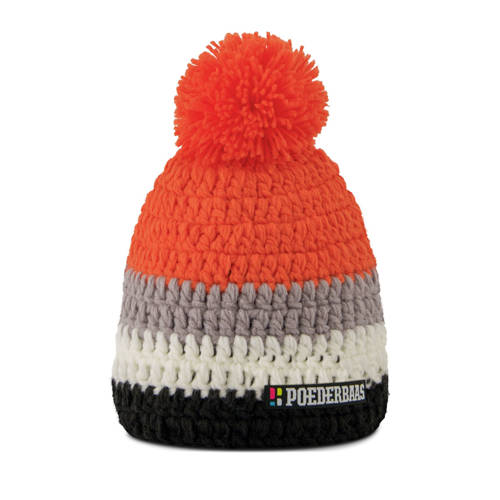 Poederbaas beanie zwart/oranje afbeelding