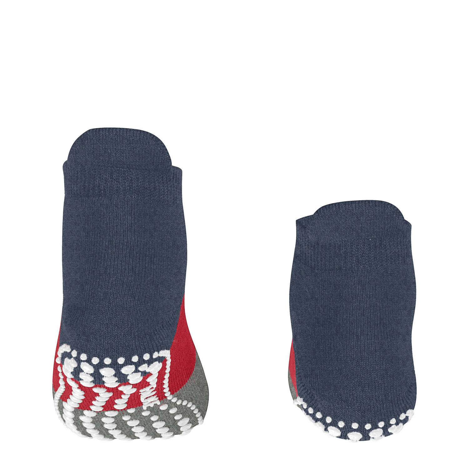 FALKE Colour Block sokken met anti-slip noppen rood blauw grijs