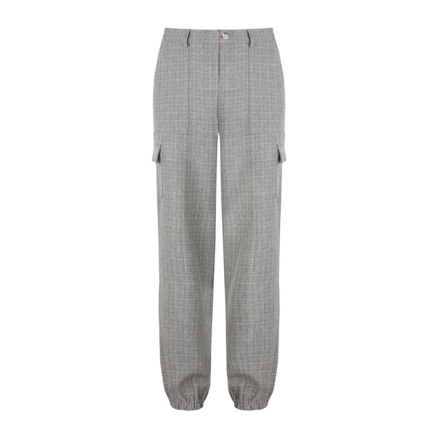 G-maxx gemêleerde straight fit broek grijs