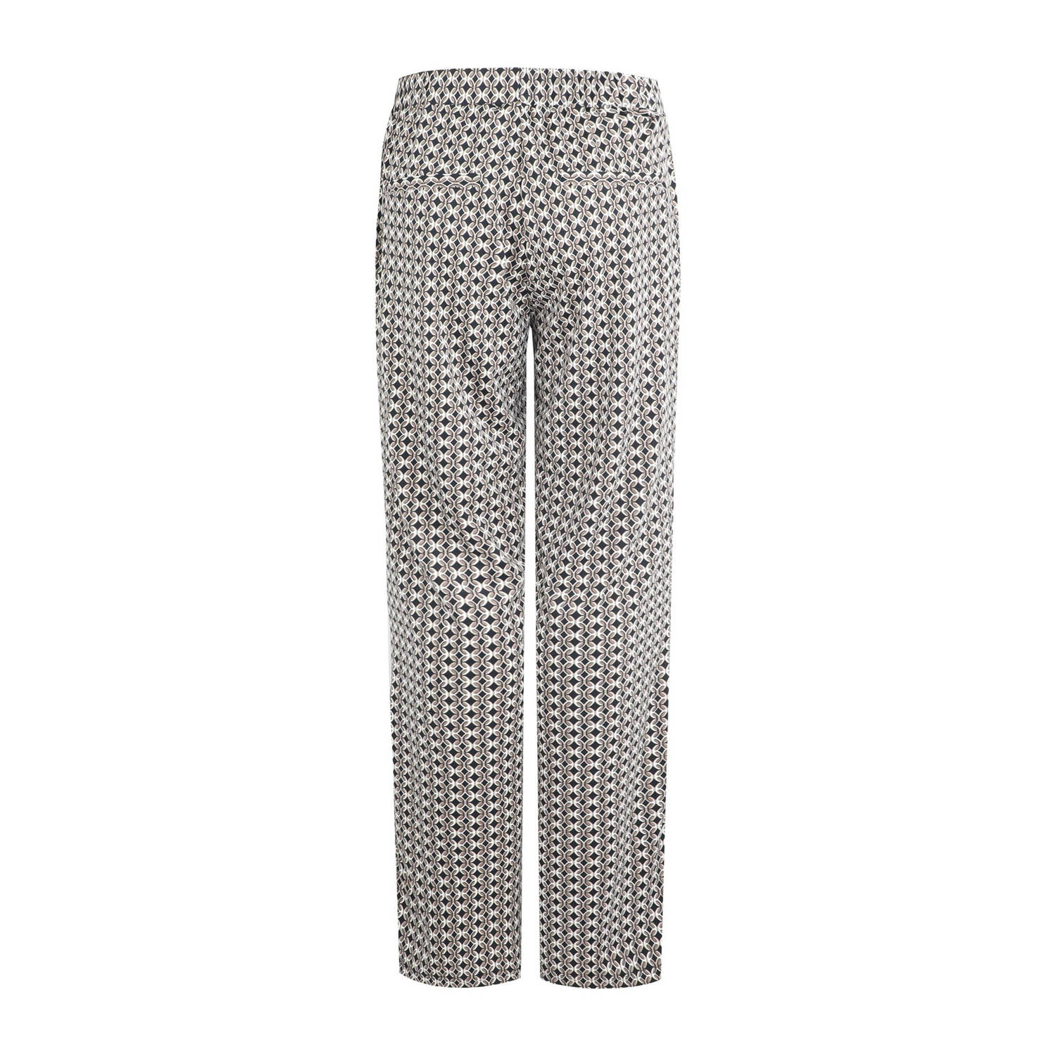 G-maxx high waist push-up wide leg broek Bindi van travelstof met grafische print