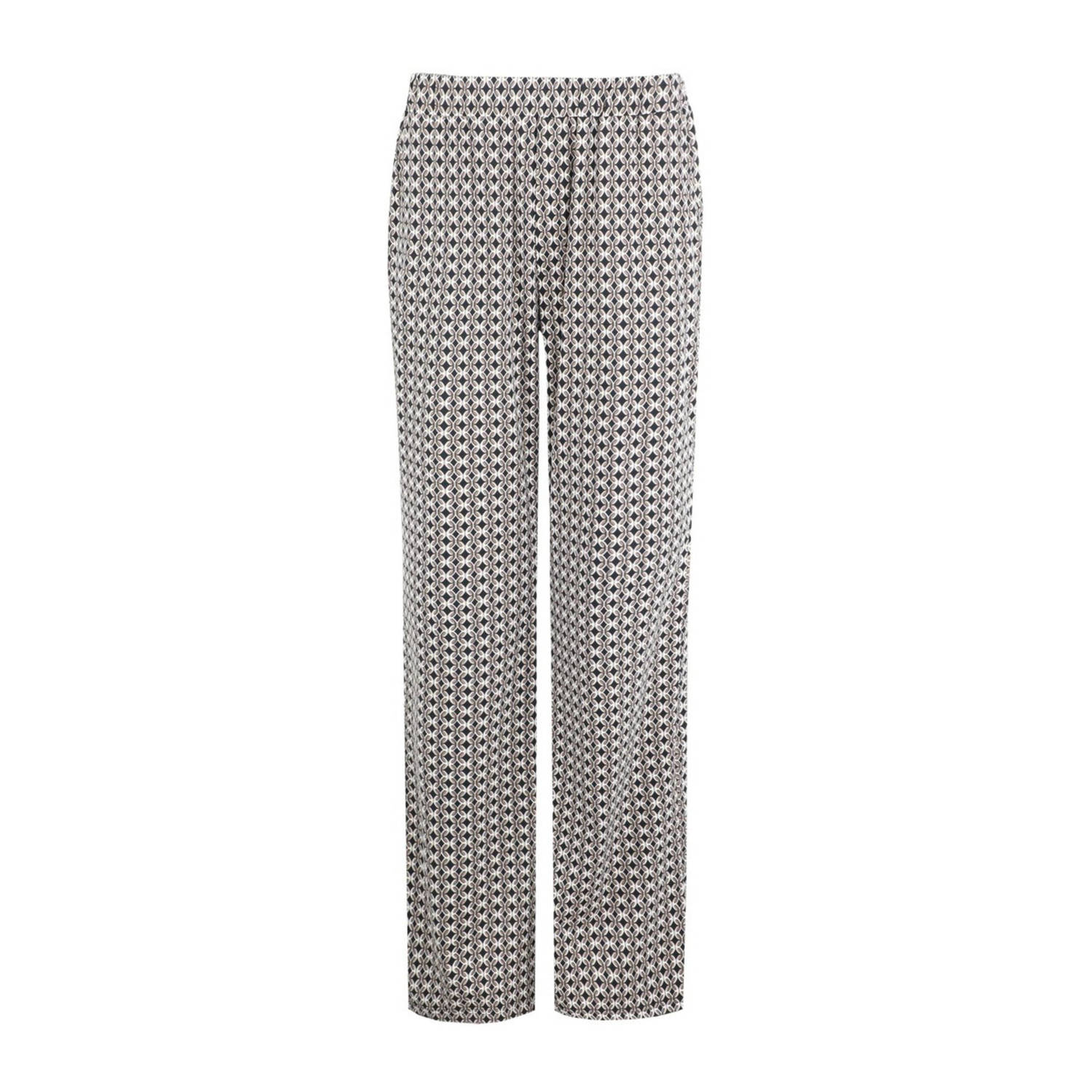 G-maxx high waist push-up wide leg broek Bindi van travelstof met grafische print