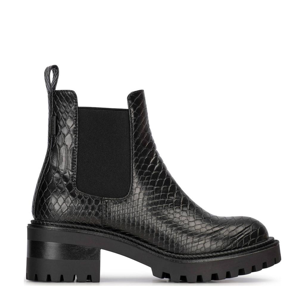 Zwarte dames POSH by Poelman chelsea boots van imitatieleer