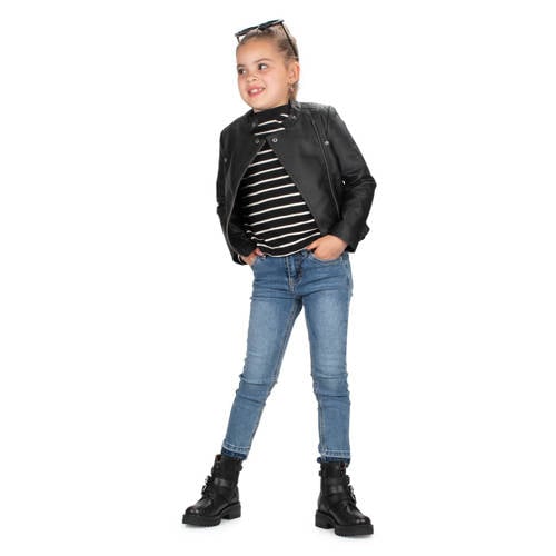 PS Poelman Monk leren enkelboots met crocoprint zwart afbeelding