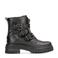 Poelman Monk leren enkelboots met crocoprint zwart