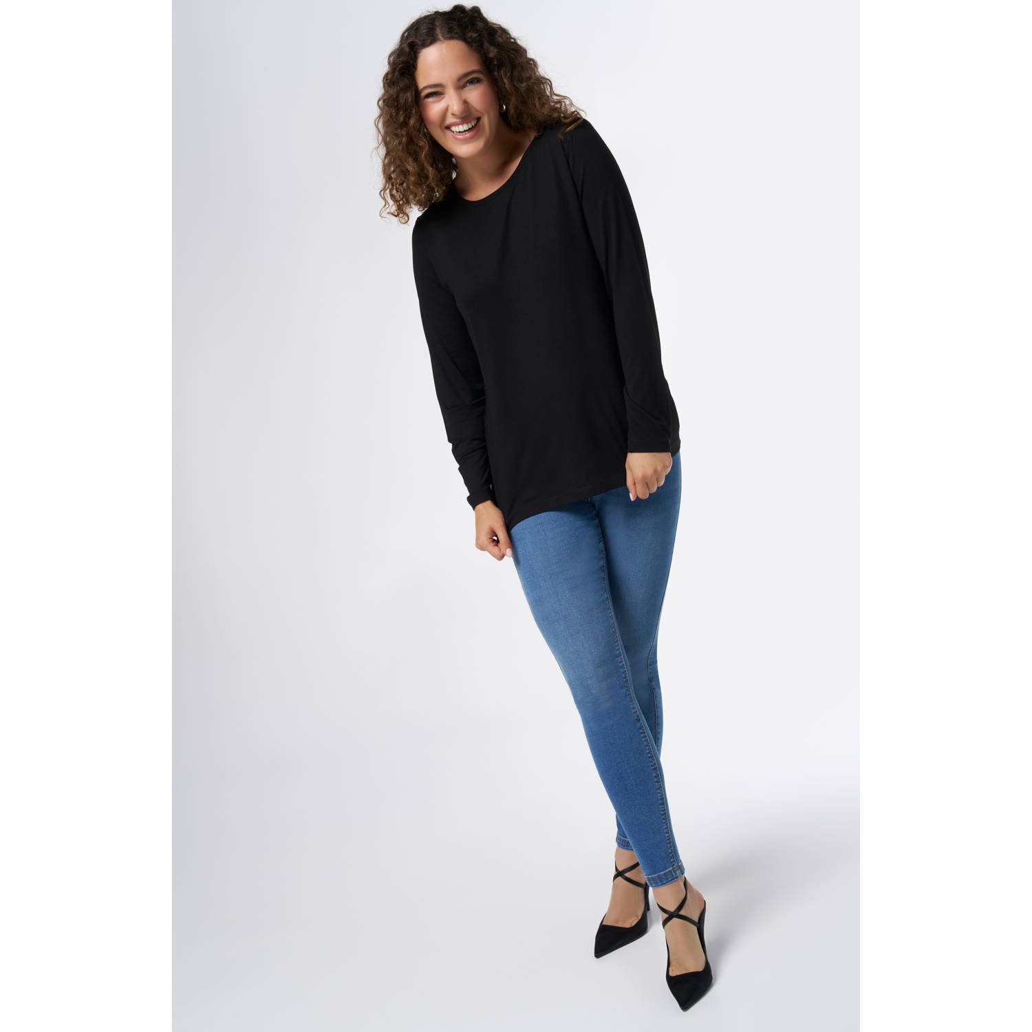 MS Mode jersey longsleeve zwart