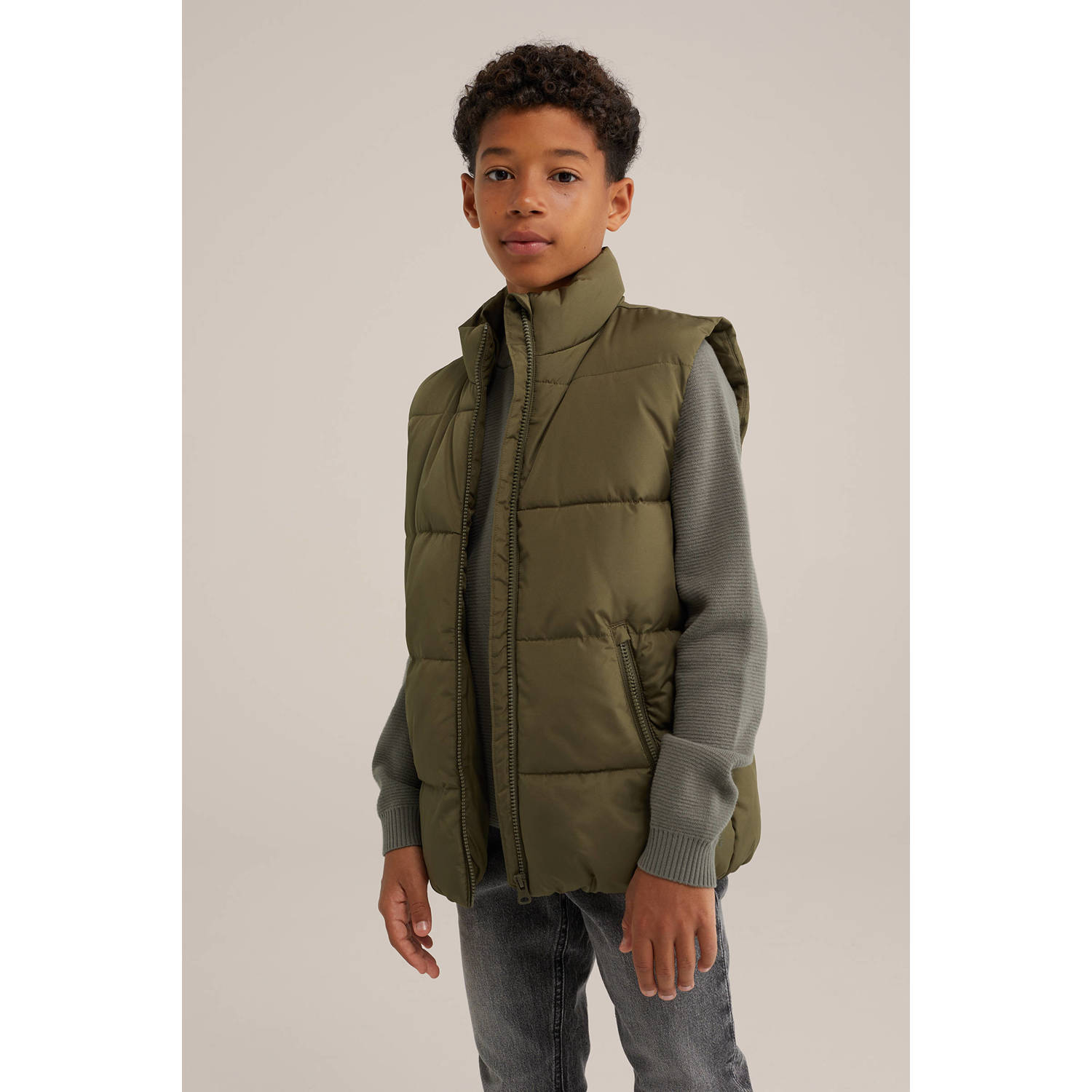 WE Fashion bodywarmer olijfgroen