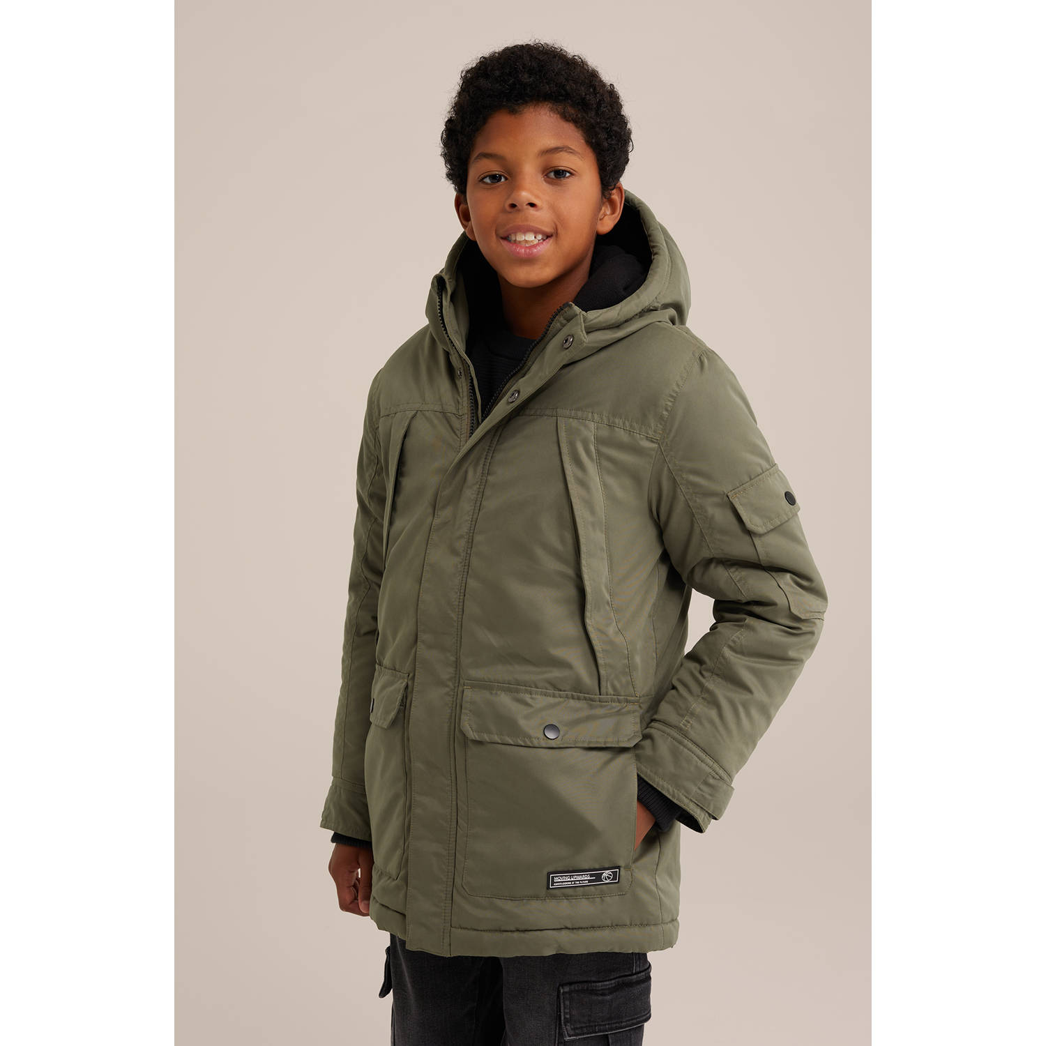 WE Fashion winterjas olijfgroen