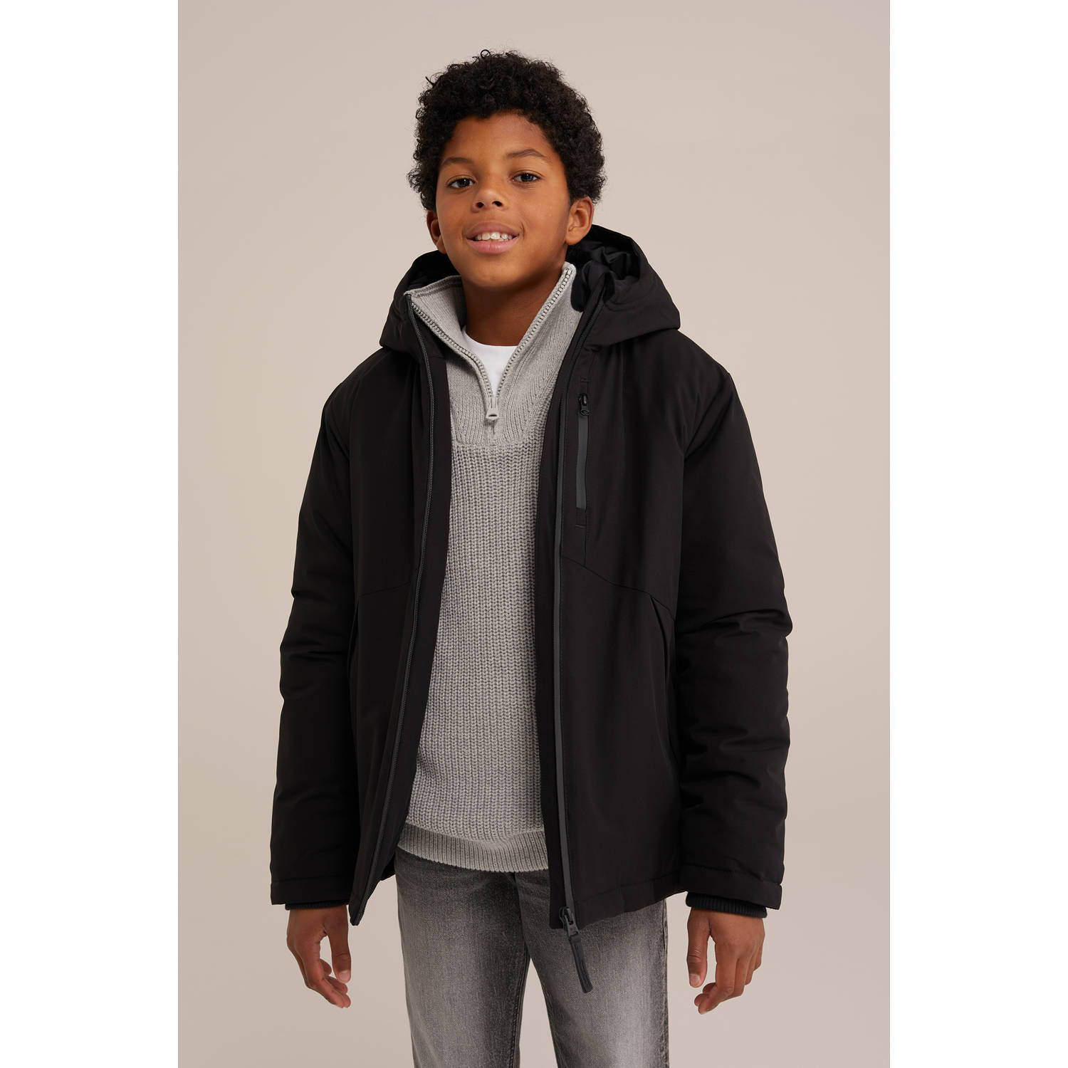 WE Fashion winterjas zwart