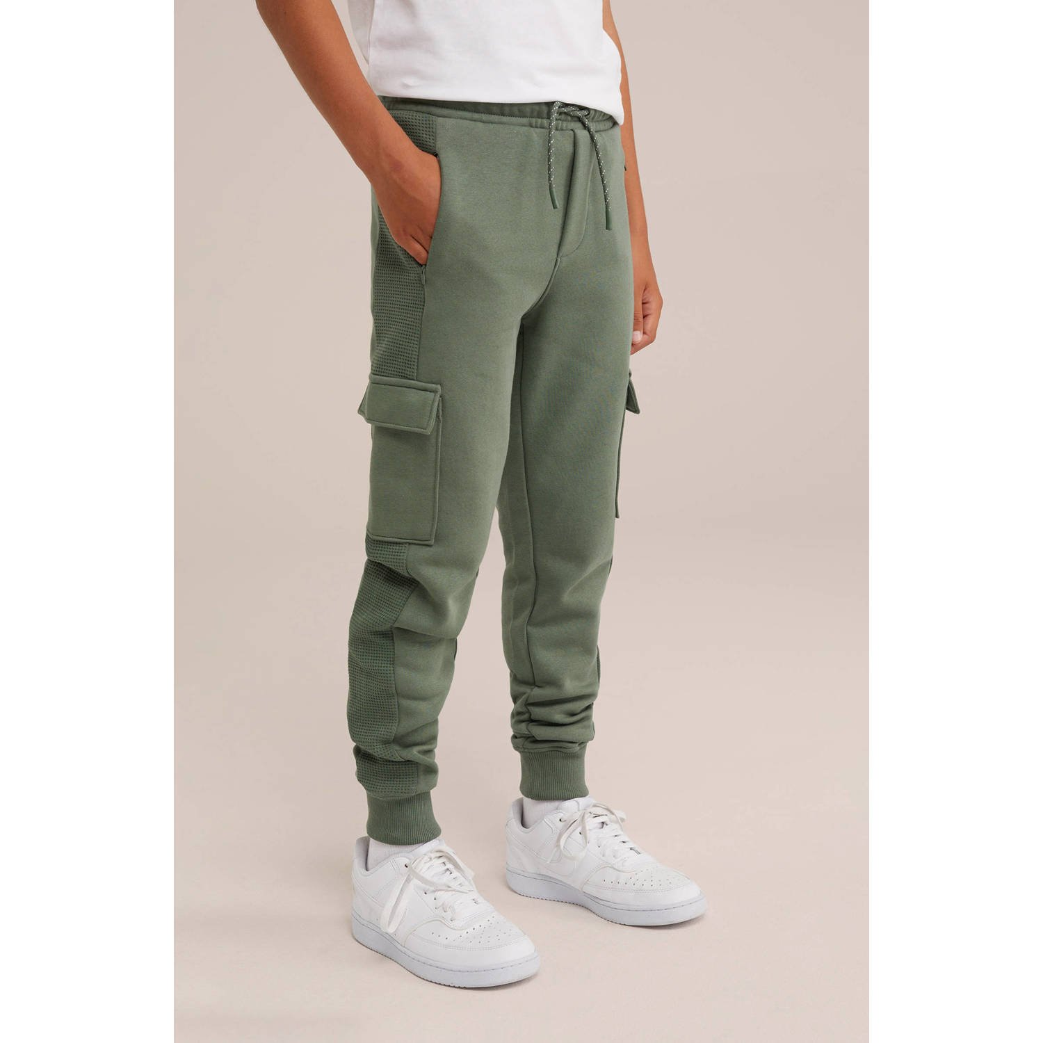 WE Fashion Blue Ridge sweatpants olijfgroen