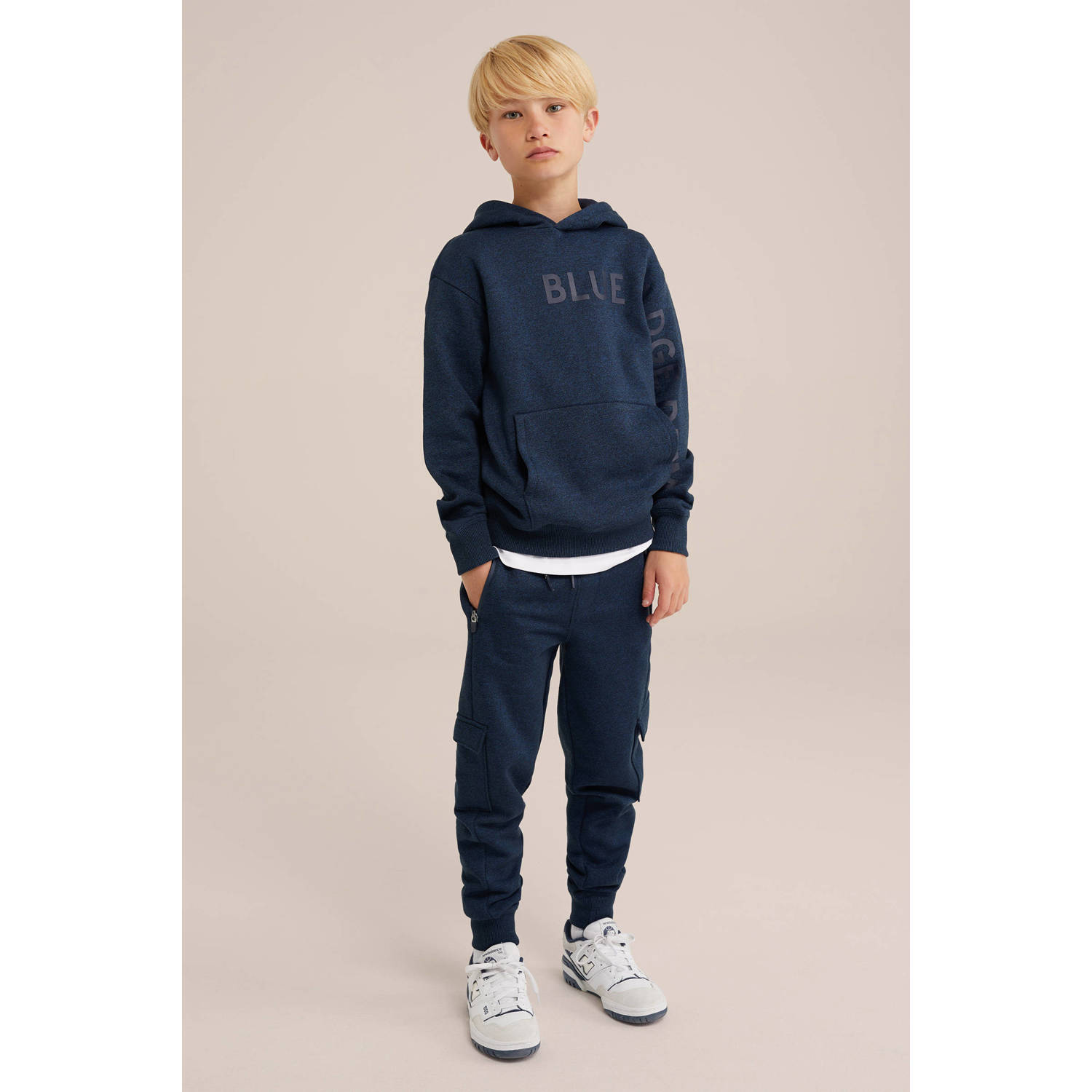 WE Fashion hoodie donkerblauw