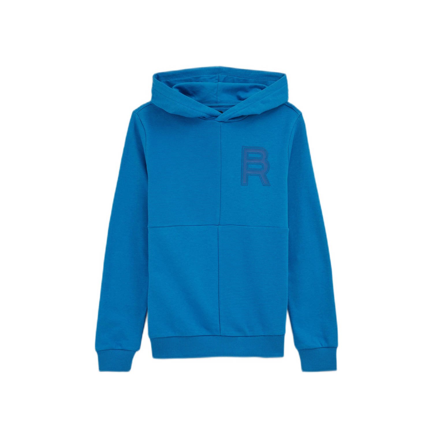 WE Fashion hoodie blauw Trui Jongens Katoen Capuchon Effen 110 116