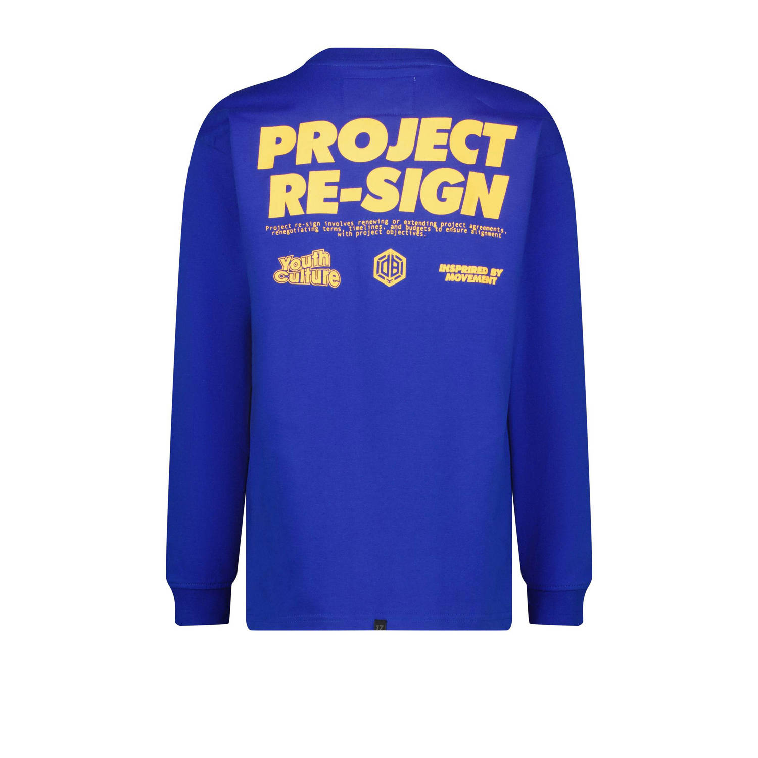 Vingino x Daley longsleeve Jetrod met backprint hardblauw