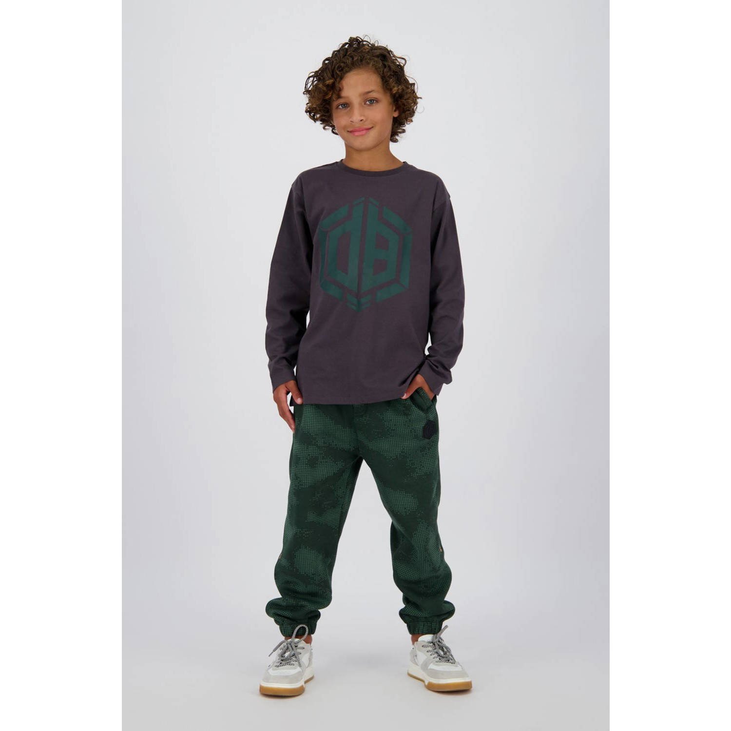 Vingino x Daley longsleeve Jamy met logo donkergrijs
