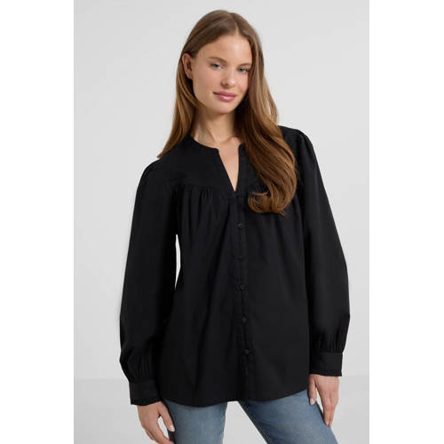 anytime blouse met v-hals zwart afbeelding