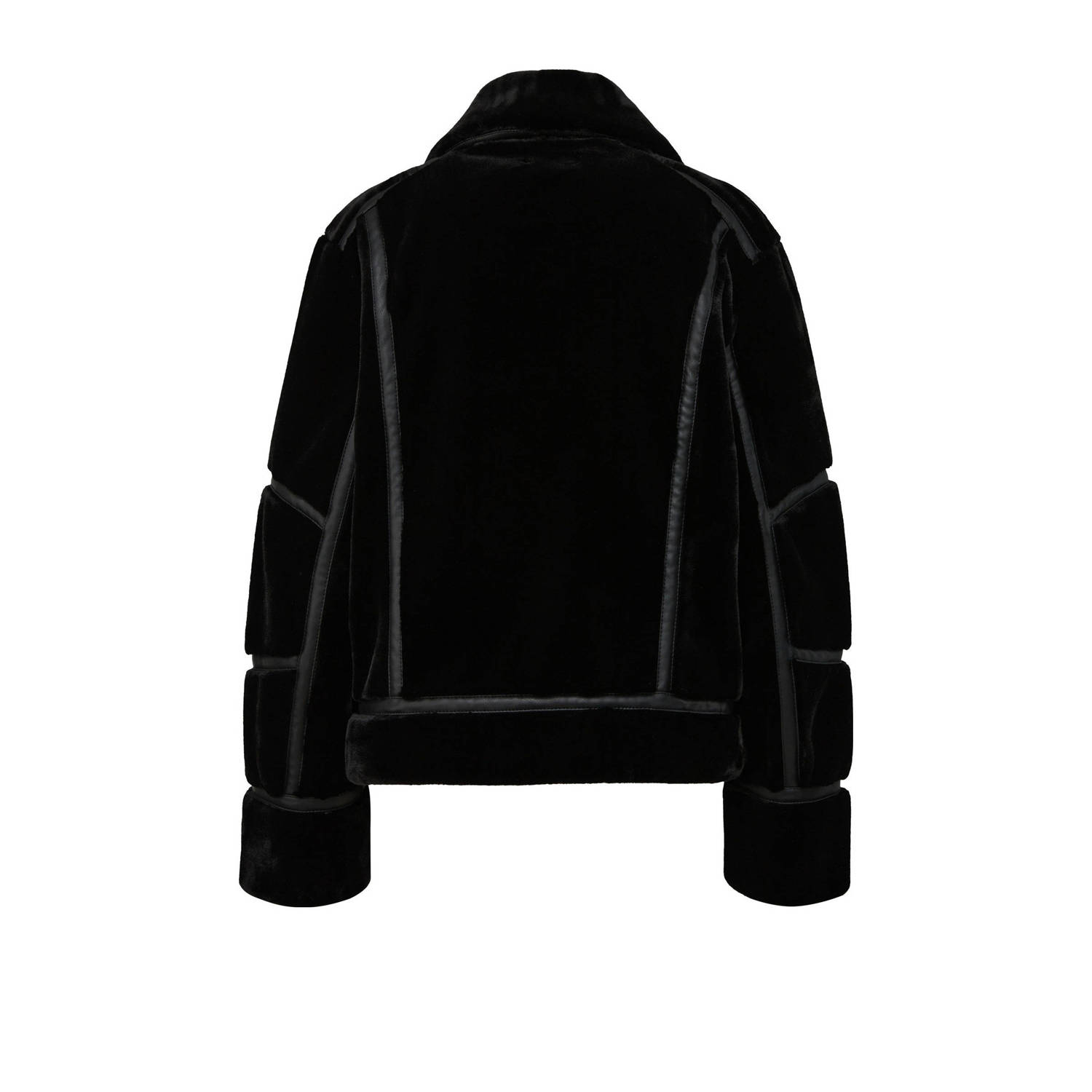 s.Oliver BLACK LABEL imitatiebont jas winter zwart