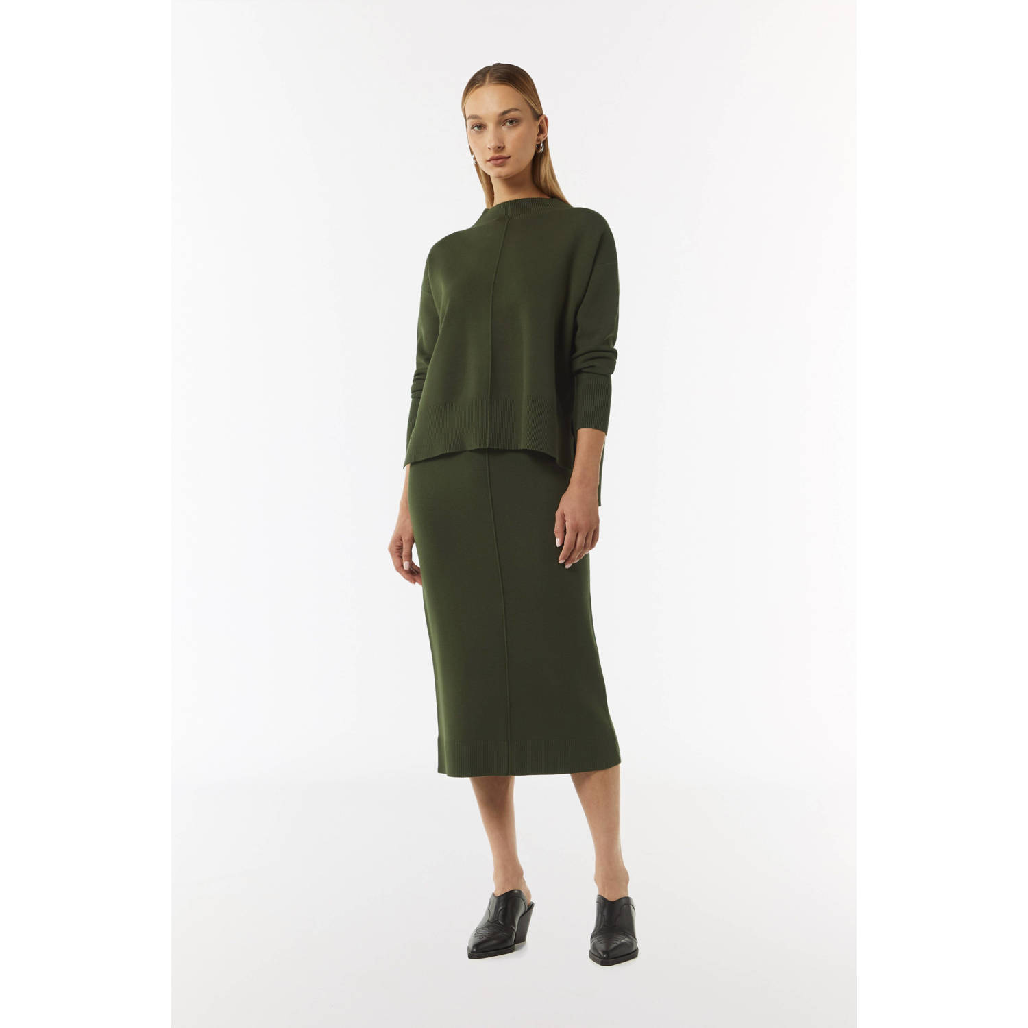 comma casual identity gebreide trui kaki