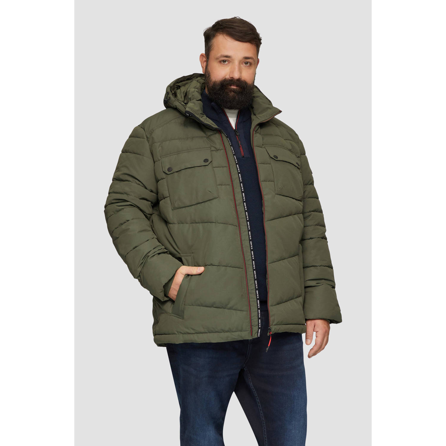 S.Oliver Big Size gewatteerde jas Plus Size groen