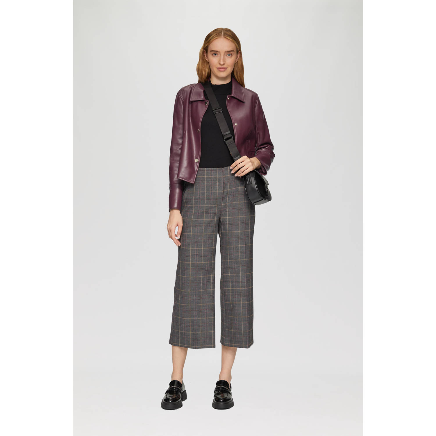 s.Oliver BLACK LABEL imitatieleren jasje paars