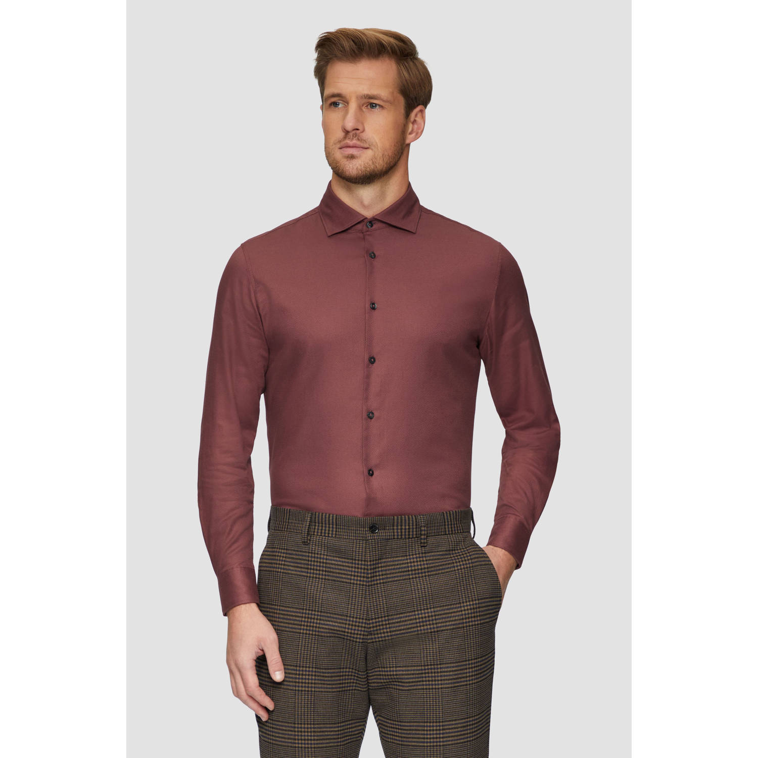 S.Oliver BLACK LABEL overhemd donkerrood