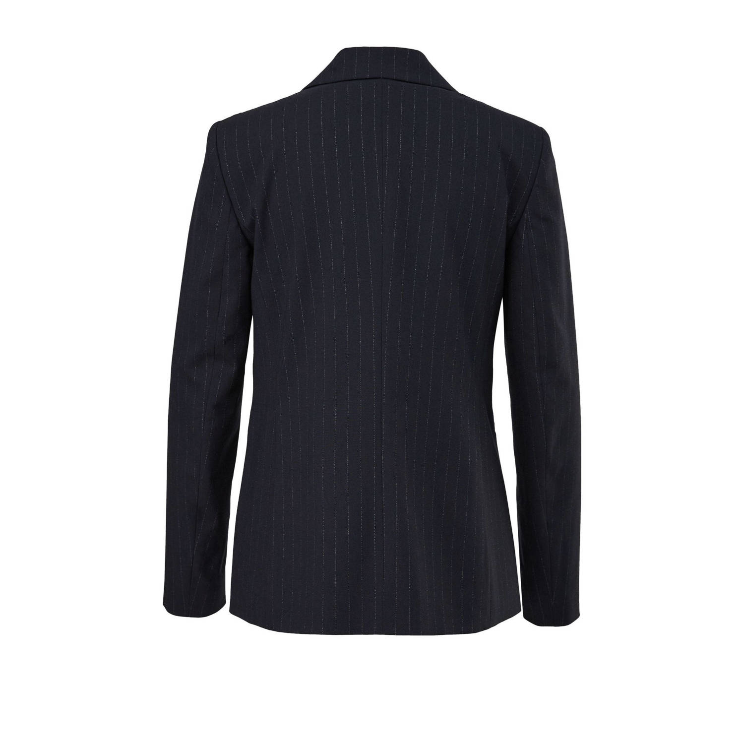 comma rechtvallende blazer met krijtstreep donkerblauw