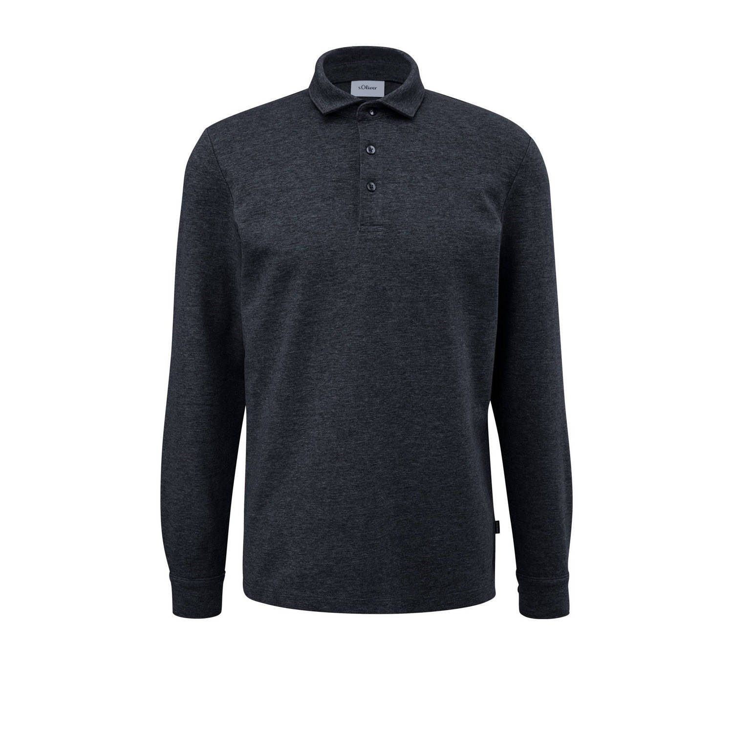 S.Oliver BLACK LABEL gemêleerde polo donkerblauw