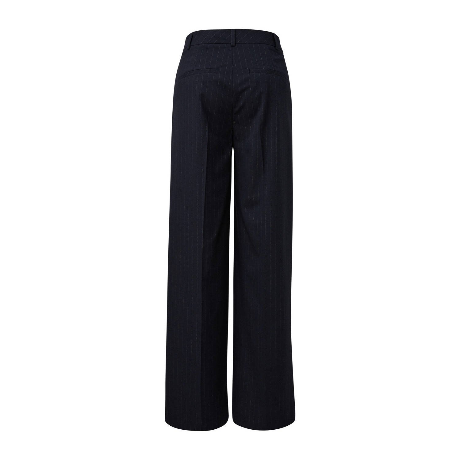 comma wide leg pantalon donkerblauw
