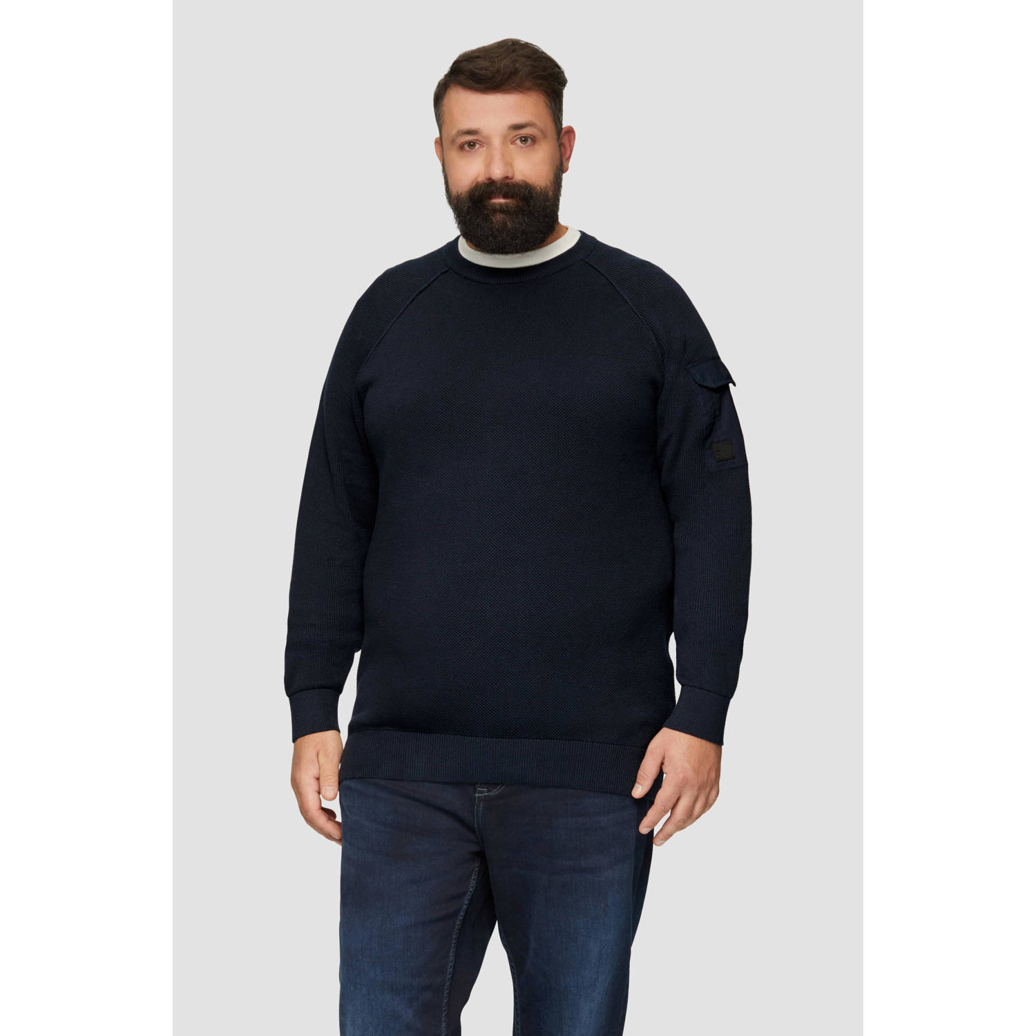S.Oliver Big Size gebreide trui donkerblauw