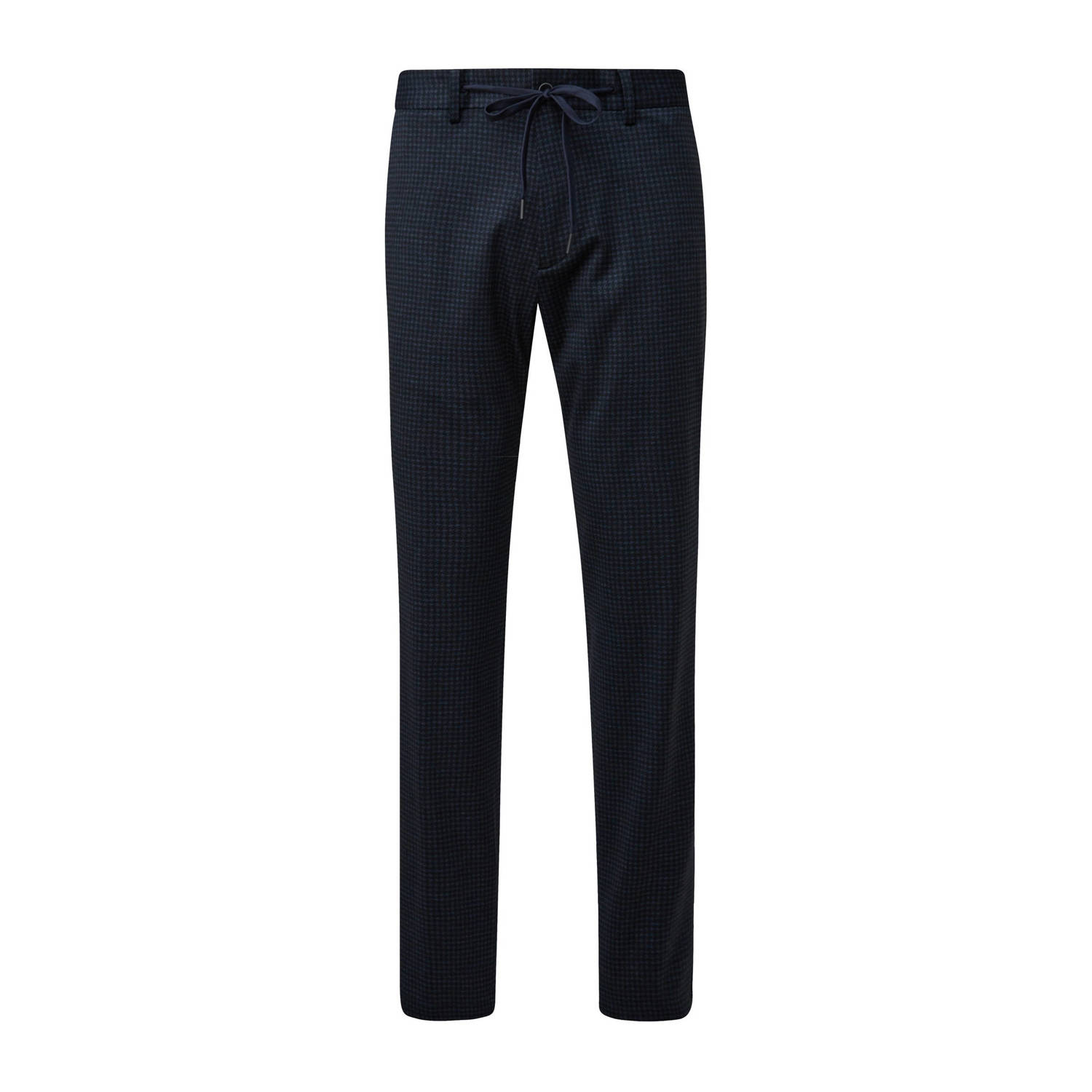 S.Oliver BLACK LABEL geruite slim fit pantalon donkerblauw