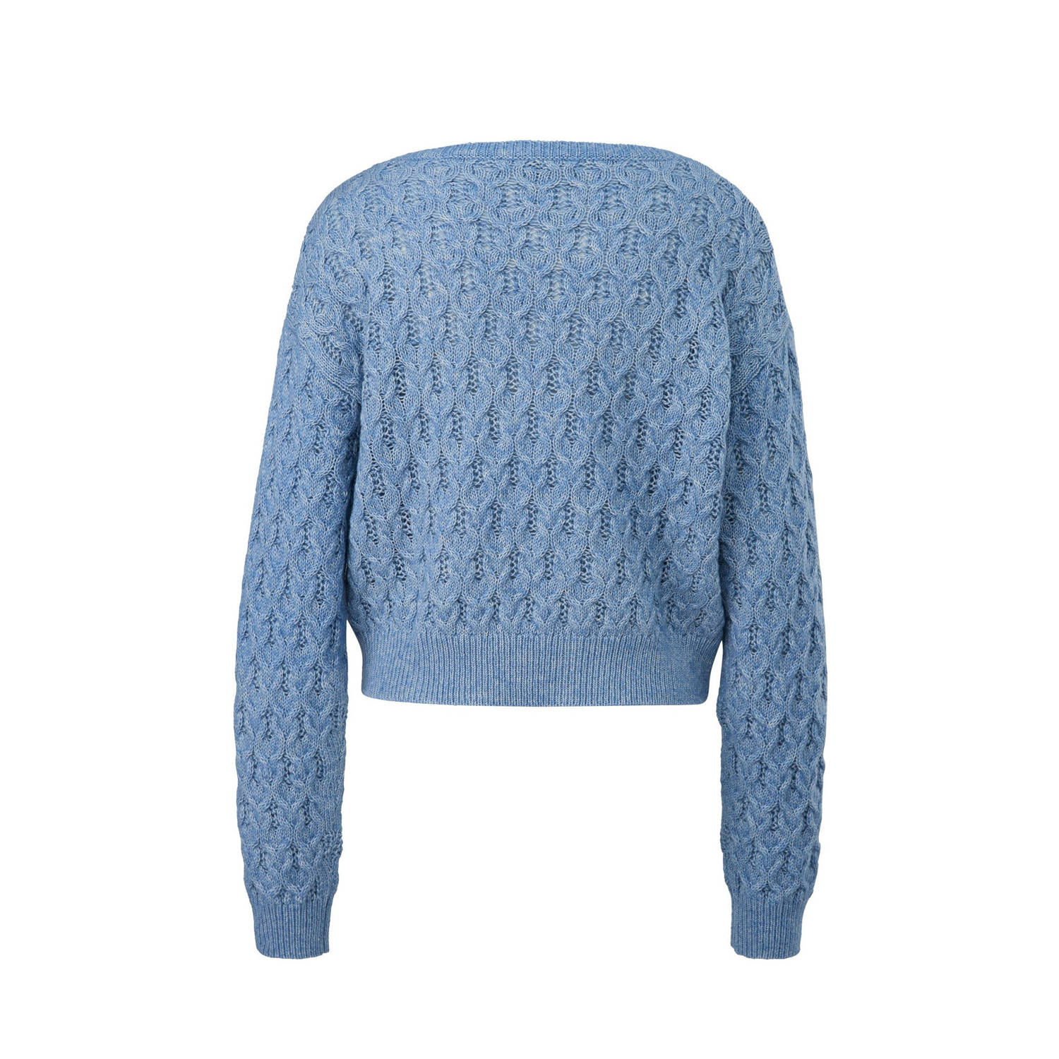 comma gebreide kabel trui blauw