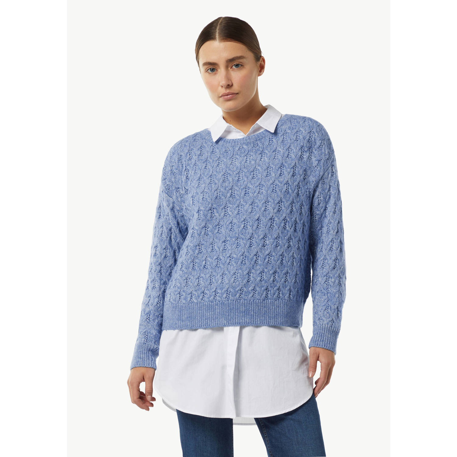 Comma Gebreide pullover met ribboorden