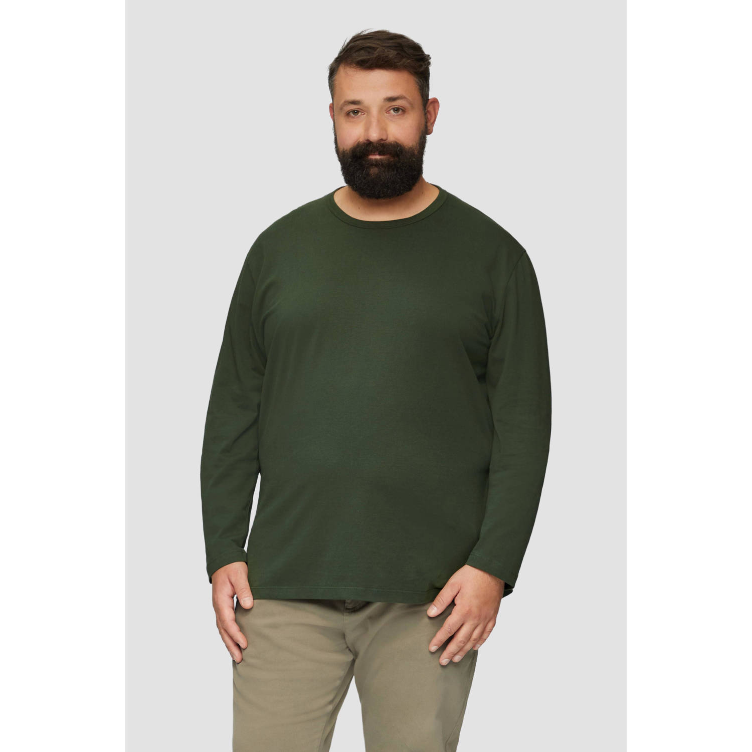 S.Oliver Big Size longsleeve Plus Size donkergroen
