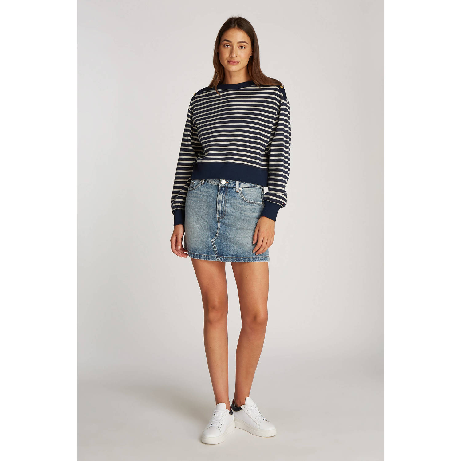 Tommy Hilfiger trui donkerblauw fijn gebreid