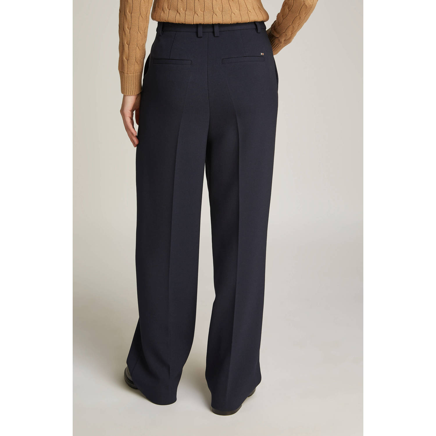 Tommy Hilfiger straight fit regular waist broek donkerblauw