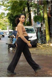 thumbnail: LOVE2WAIT flared zwangerschapsbroek zwart