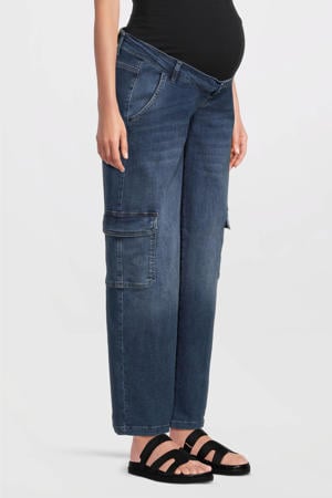 low waist zwangerschaps cargo jeans stonewashed