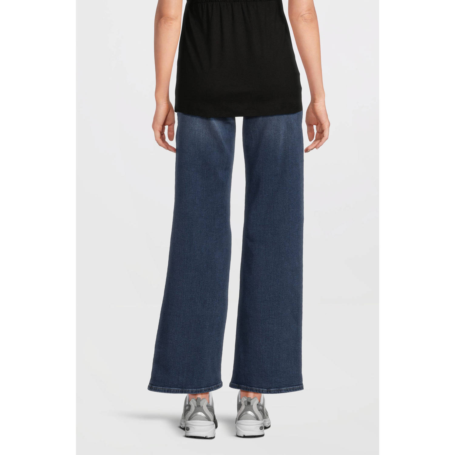 LOVE2WAIT low waist zwangerschaps wide leg jeans stonewashed
