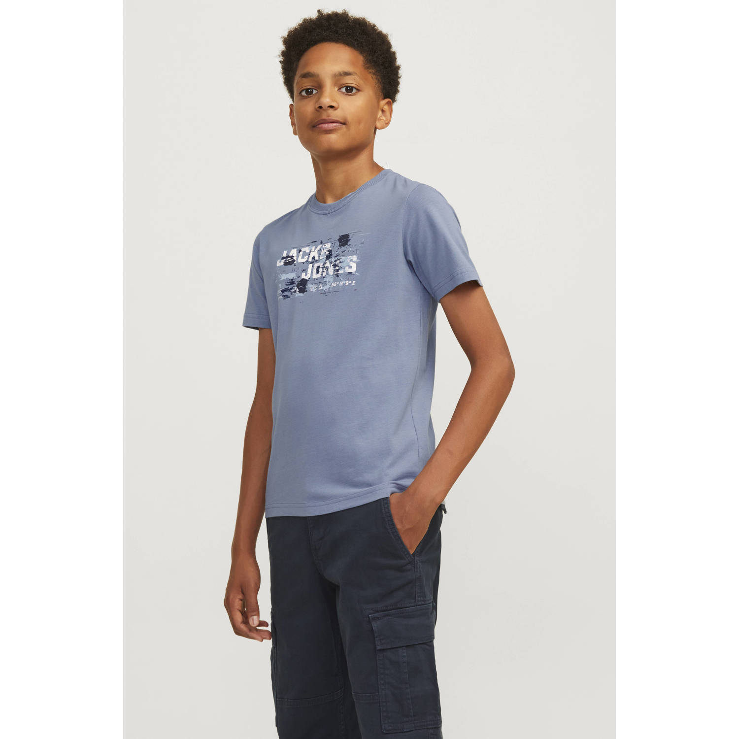 JACK & JONES JUNIOR T-shirt met printopdruk lichtblauw