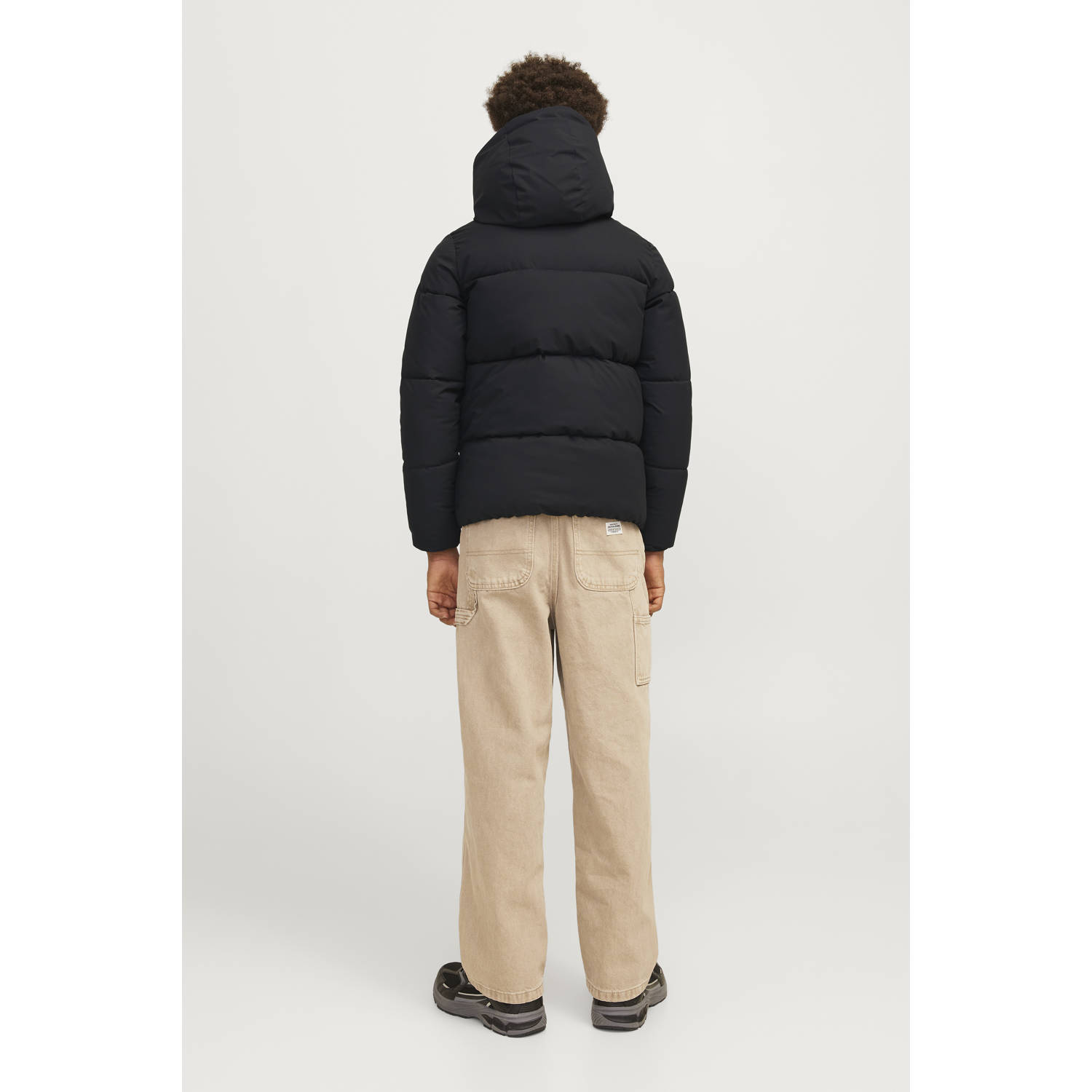 JACK & JONES JUNIOR gewatteerde winterjas JORVESTERBRO zwart