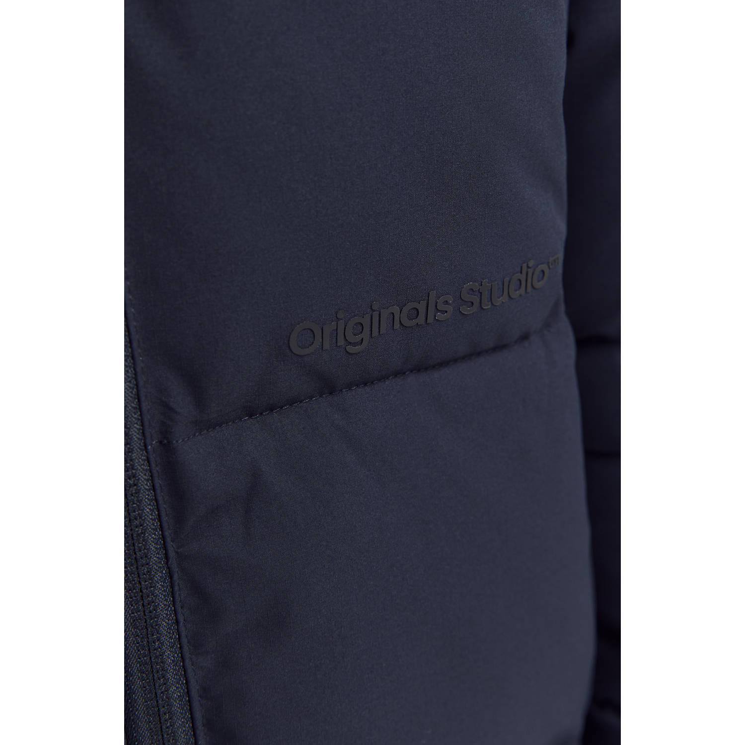 JACK & JONES JUNIOR gewatteerde winterjas JORVESTERBRO donkerblauw