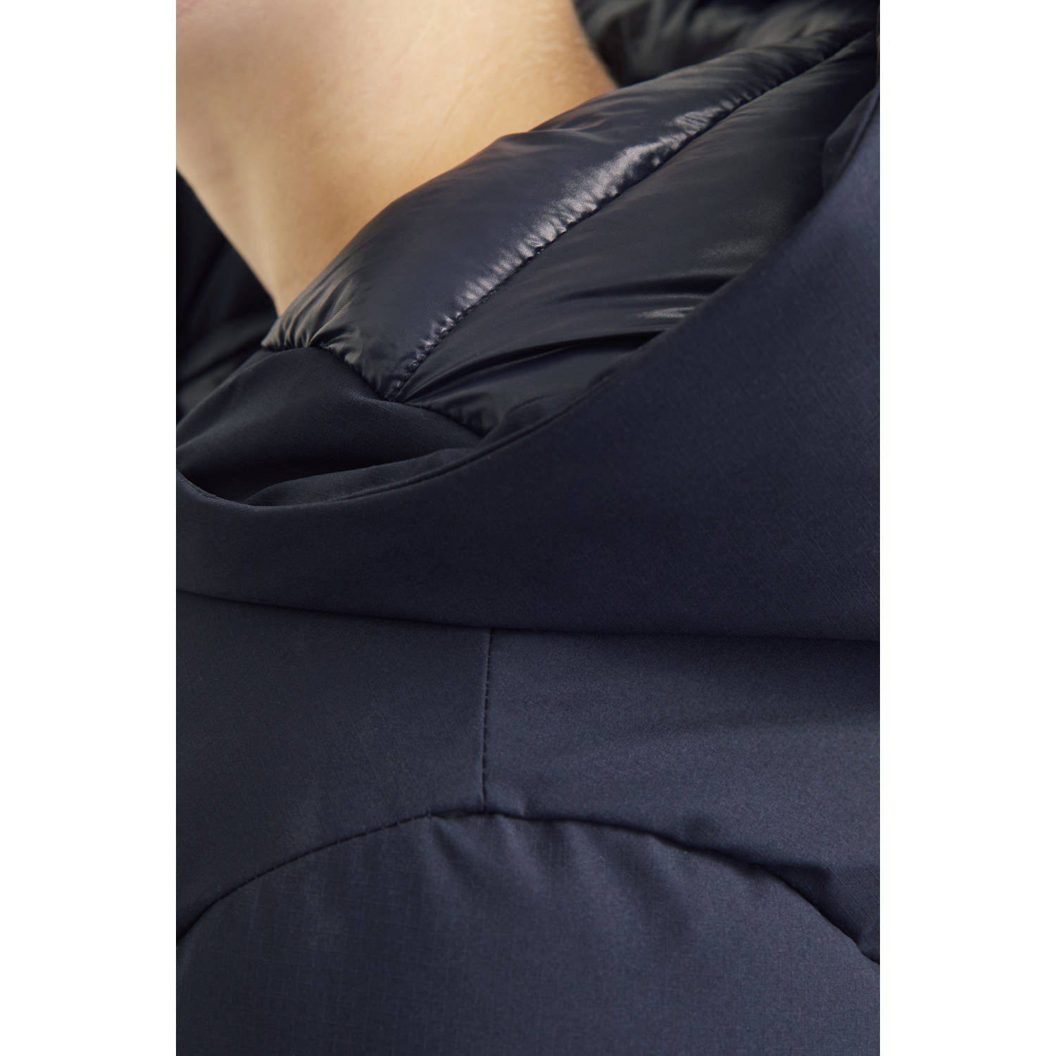 JACK & JONES JUNIOR gewatteerde winterjas JORVESTERBRO donkerblauw