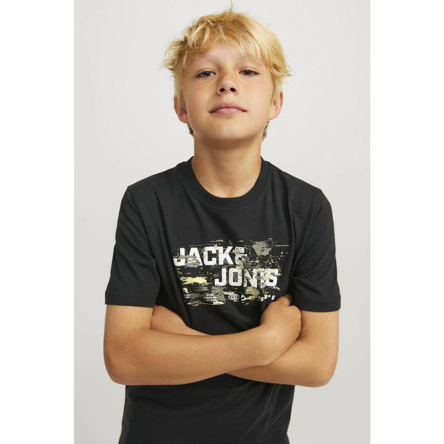 JACK & JONES JUNIOR T-shirt met printopdruk zwart