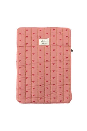 13 inch laptop sleeve met hartjes roze