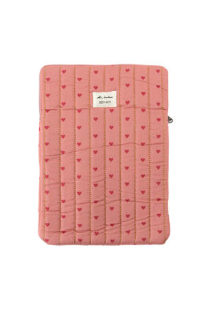  13 inch laptop sleeve met hartjes roze