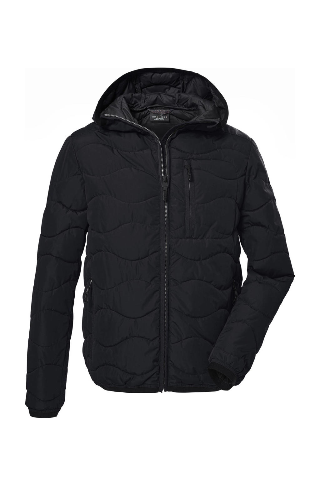 Donkerblauwe heren G.I.G.A. DX outdoor jack van polyester met lange mouwen, capuchon en ritssluiting