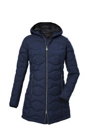 thumbnail: Blauwe dames G.I.G.A. DX outdoor jas van polyester met lange mouwen, capuchon en 2-way rits