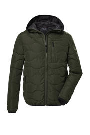 thumbnail: Olijfgroene heren G.I.G.A. DX outdoor jack van polyester met lange mouwen en capuchon