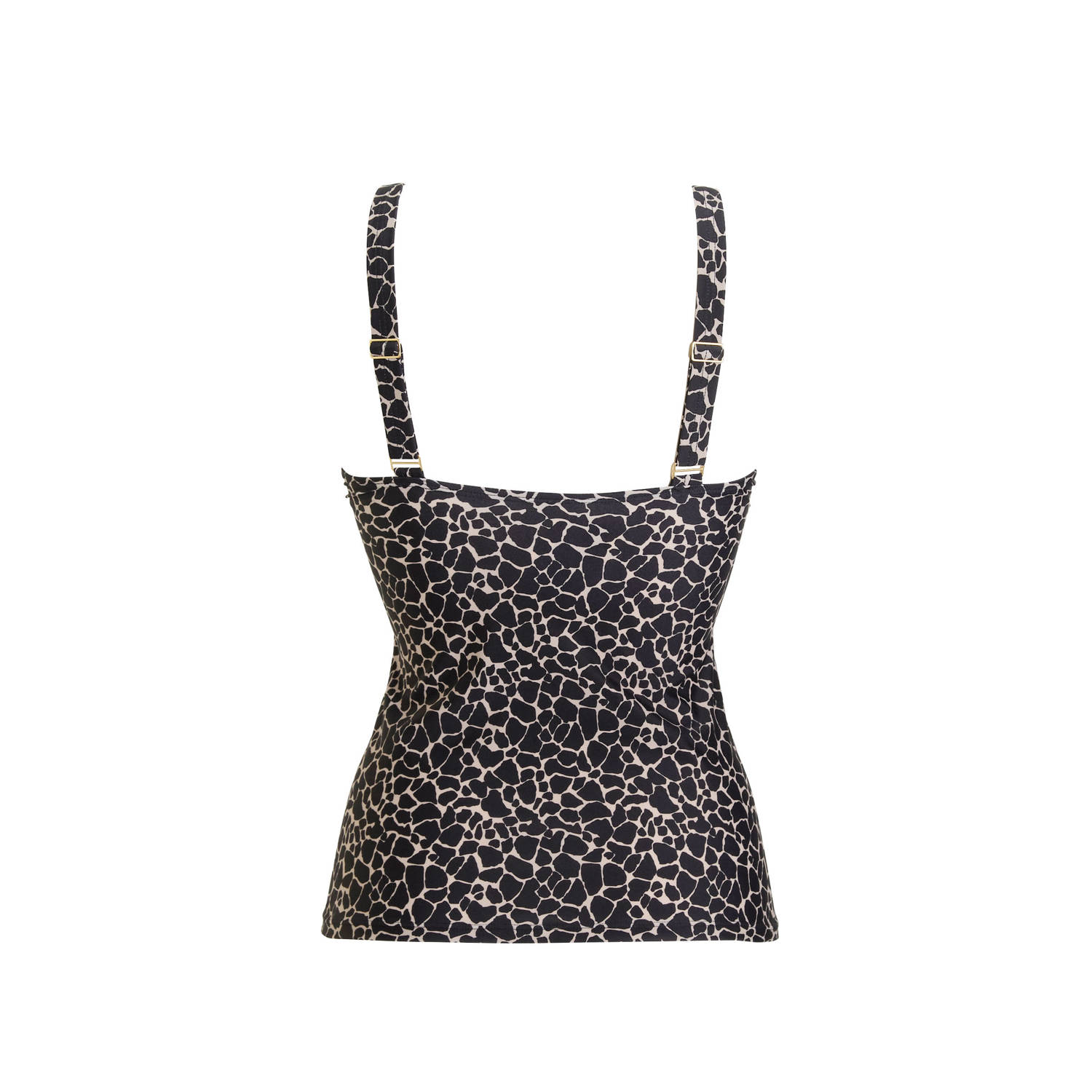 BEACHWAVE tankini bikinitop zwart beige