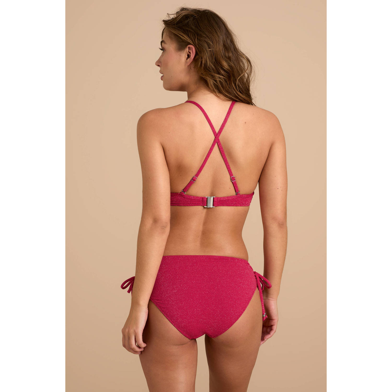 BEACHWAVE voorgevormde beugel bikinitop rood